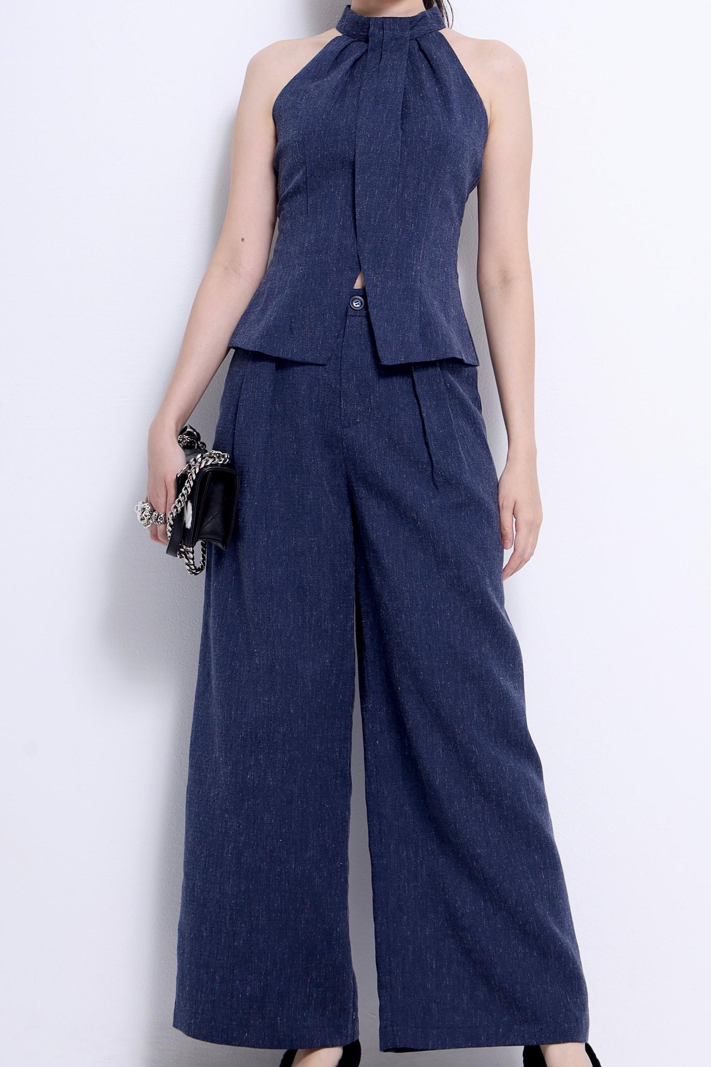 Solar Cut Out Linen Top