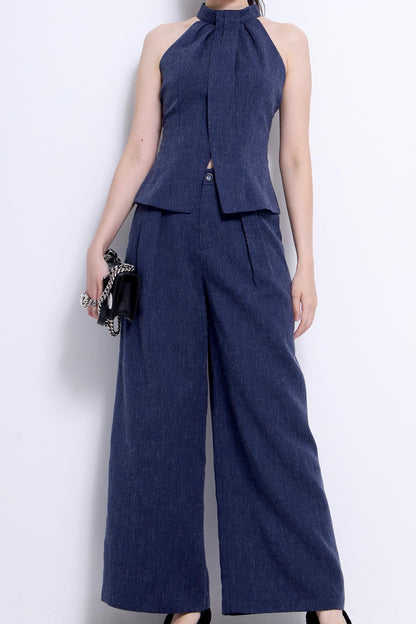 Solar Cut Out Linen Top