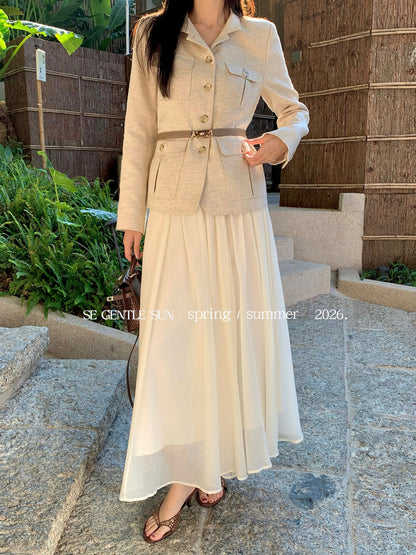 Tyana Textured A-line Skirt