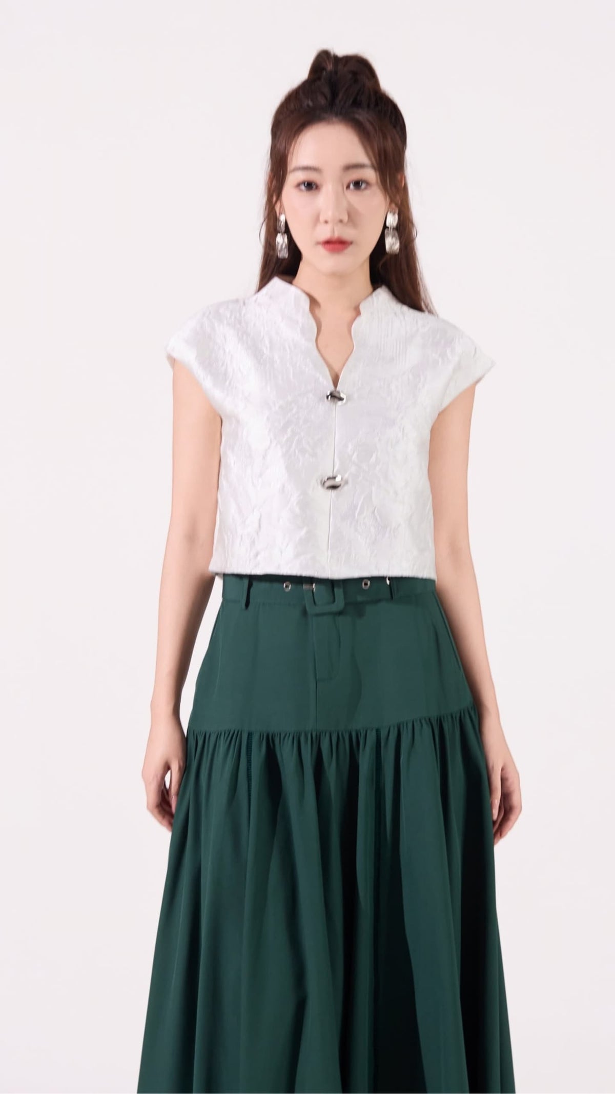 Lei Oriental V-Neck Qipao Top