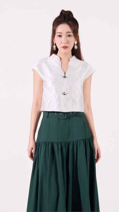 Lei Oriental V-Neck Qipao Top