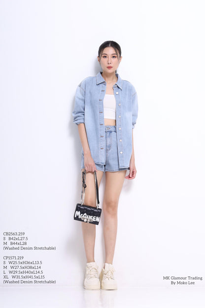 Mandy Washed Denim Shorts