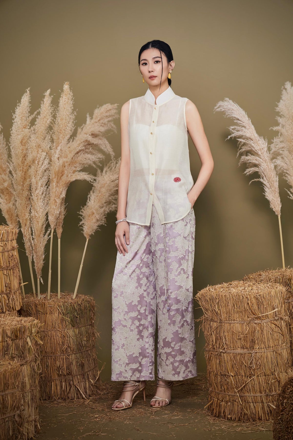 Zhi Orient Tencel Mandarin Shirt