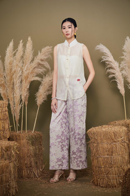 Zhi Orient Tencel Mandarin Shirt
