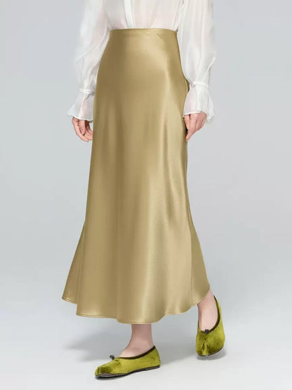 Yun Satin Bias Cut Maxi Skirt