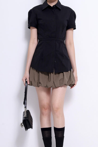 Sera Bubble Hem Mini Skirt
