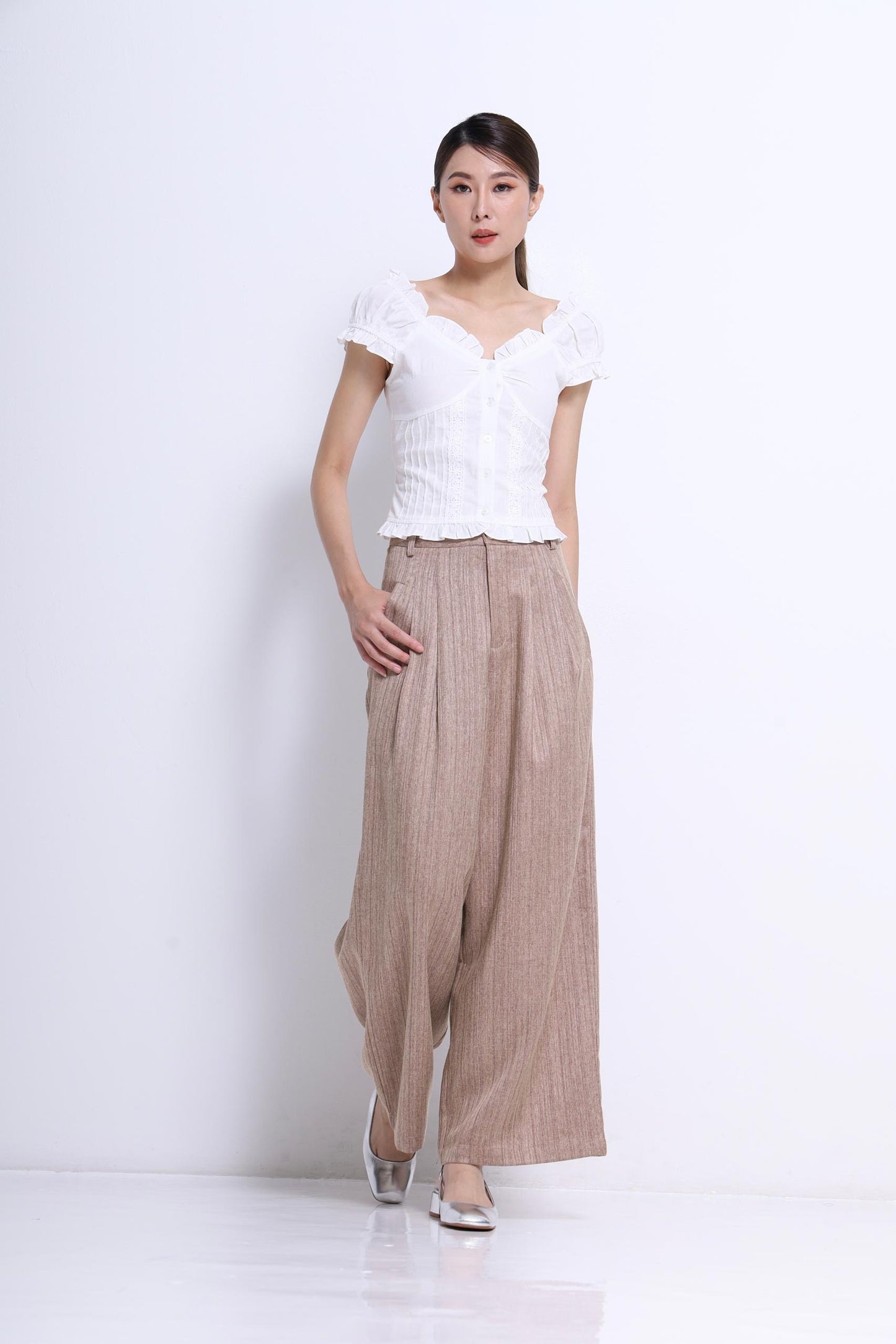 Giselle V-Neck Ruffle Blouse