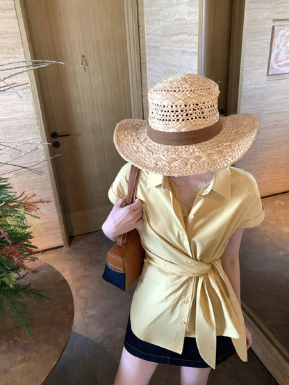 PREORDER Yoona Lace Side Tie Shirt