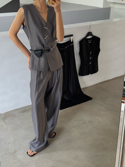 Su Abstract Button Vest