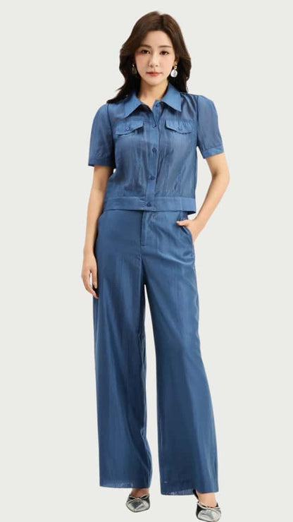 Ziri Tencel Top & Pants Set