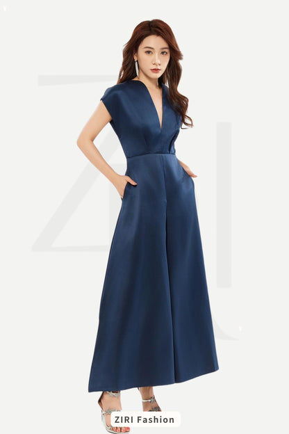 Ziri V-Neck Evening Gown