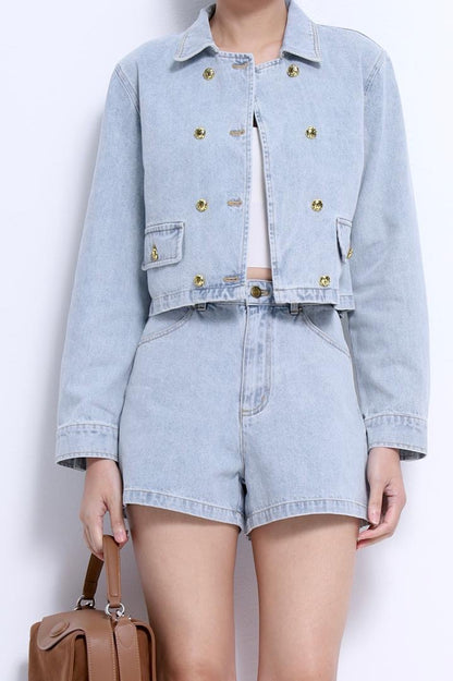 Natalie Washed Denim Shorts