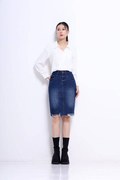 Valentina Asymmetrical Satin Blouse