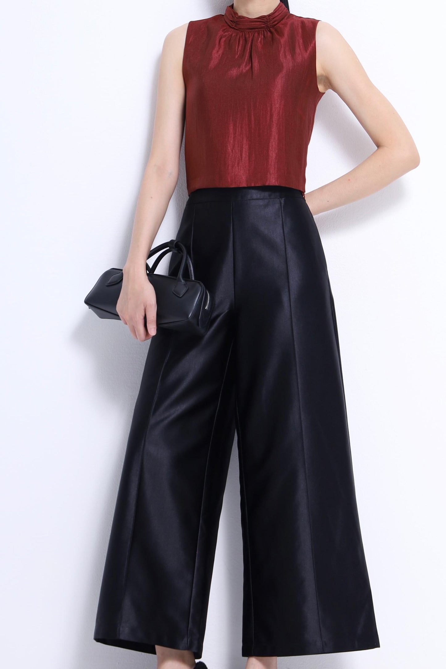 Veron Round Neck Satin Top