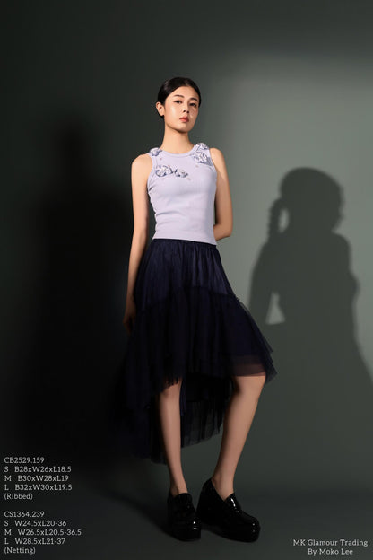 Pansy Asymmetrical Tulle Skirt