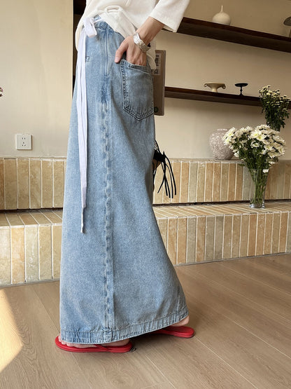 Gracetina Overlap Denim Skirt