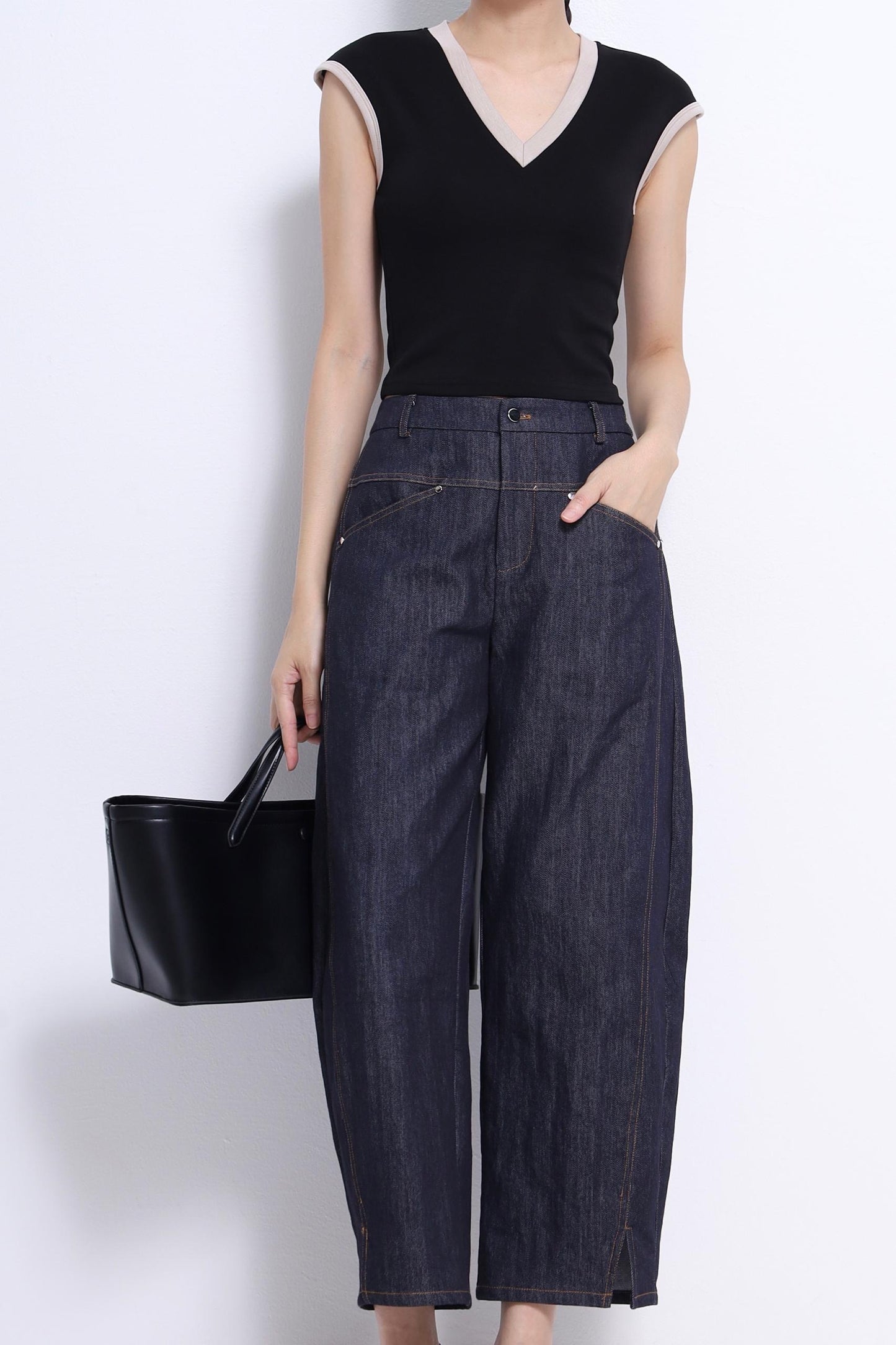 Trisha V-Neck Scuba Top
