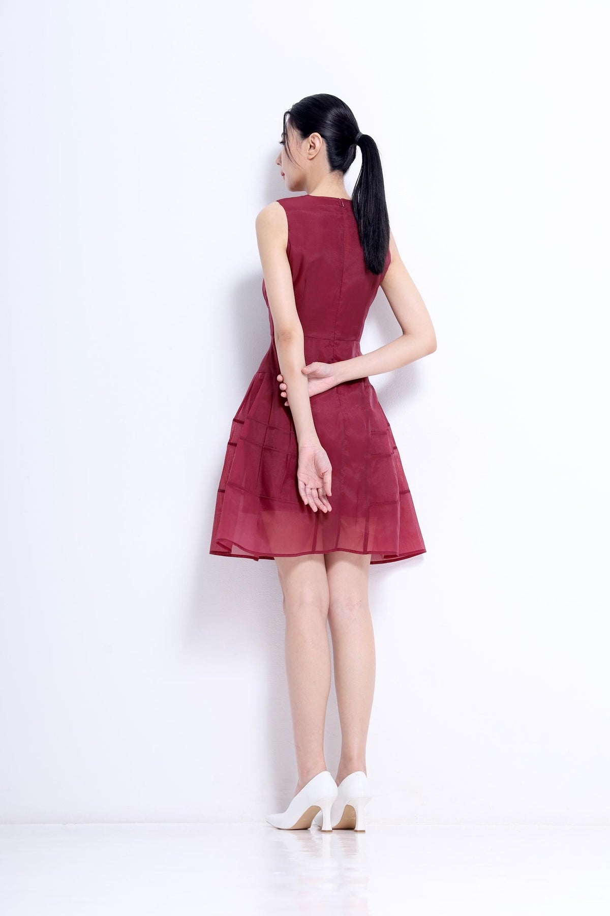 Victoria Organza A-line Midi Dress