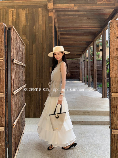 Gina Linen Tailored Vest