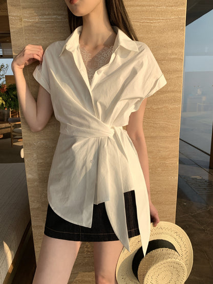 PREORDER Yoona Lace Side Tie Shirt