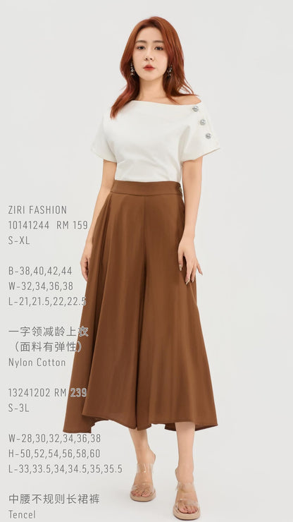 Ziri Drop Shoulder Asymmetrical Top