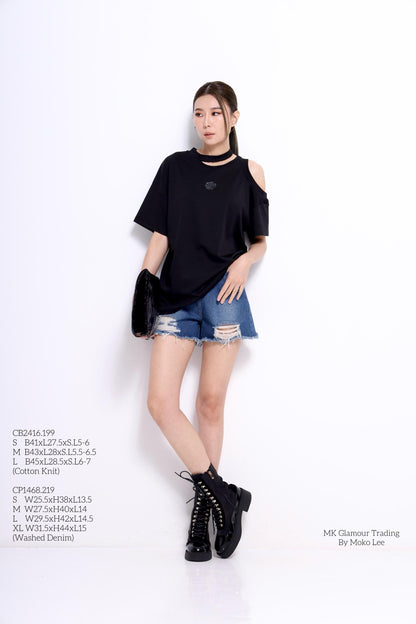 Mia Cutout Oversized Tee