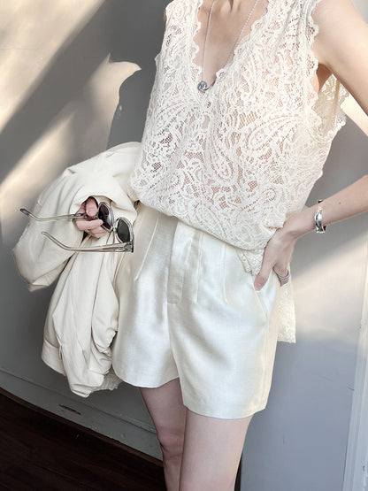 Yuko Satin Tailored Shorts