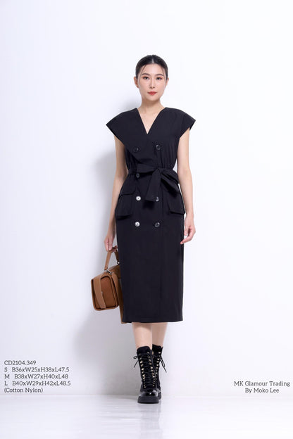 Mona V-Neck Trench Dress