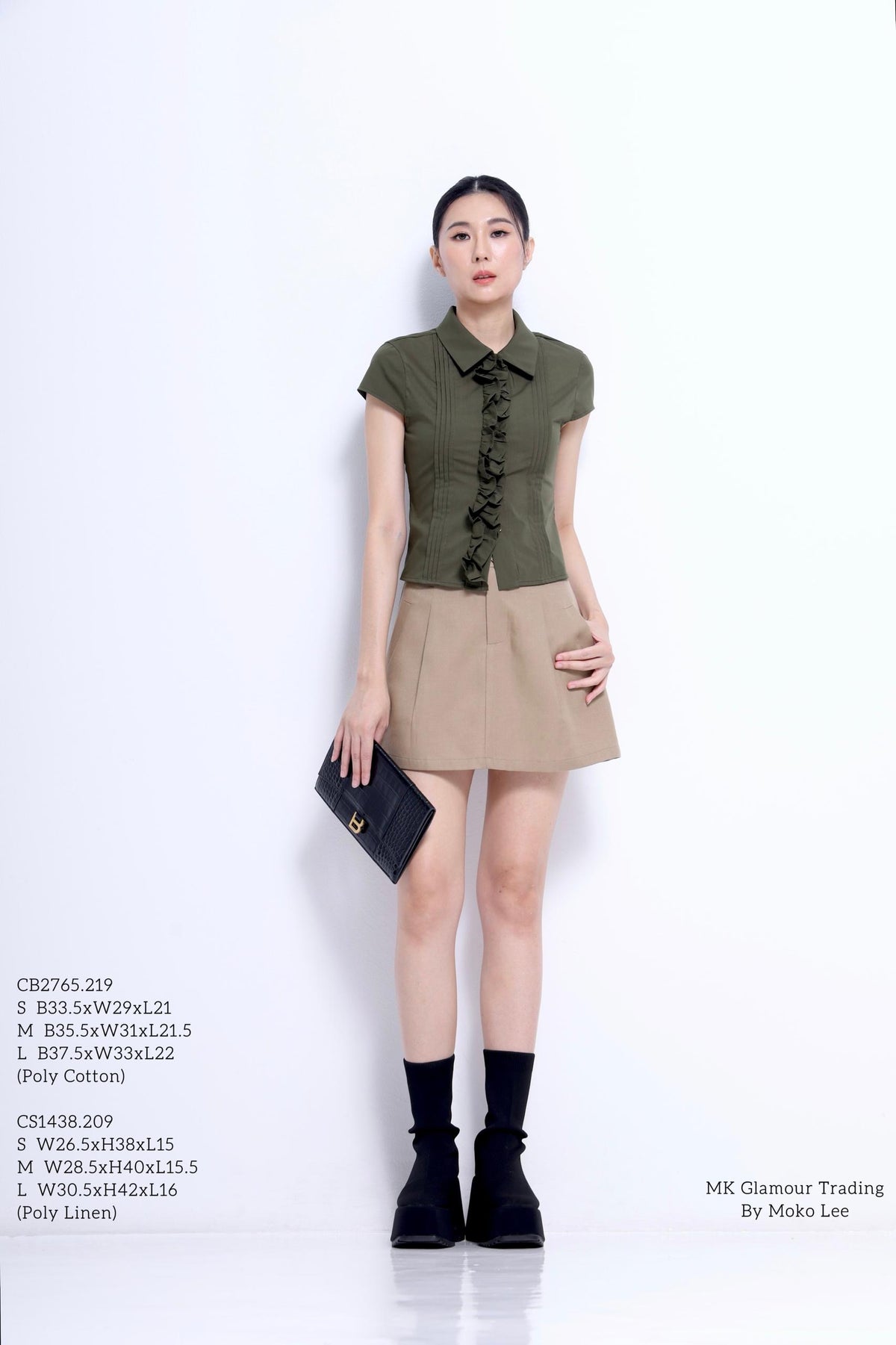 Marlene Front Pleated A-line Skirt