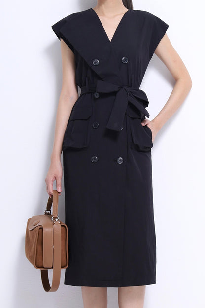 Mona V-Neck Trench Dress