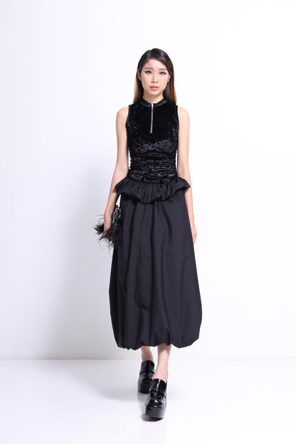 Jane Drop Waist Velvet Dress