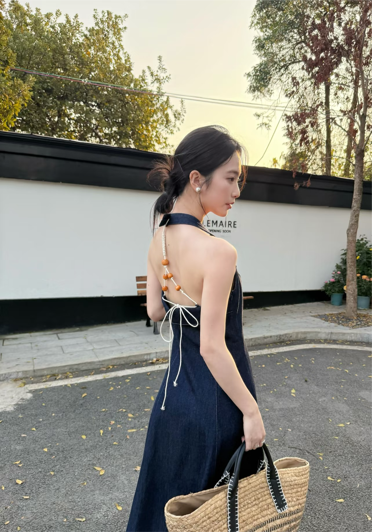 Ara Halter Denim Dress