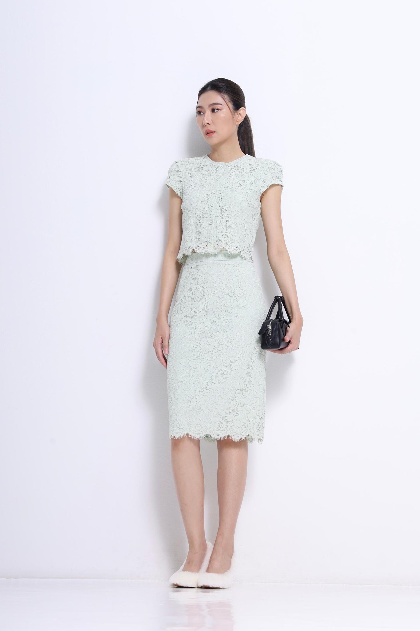 Stacey Cropped Lace Top