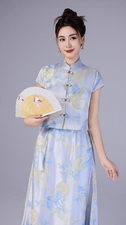 Xin Oriental Jacquard Qipao Top