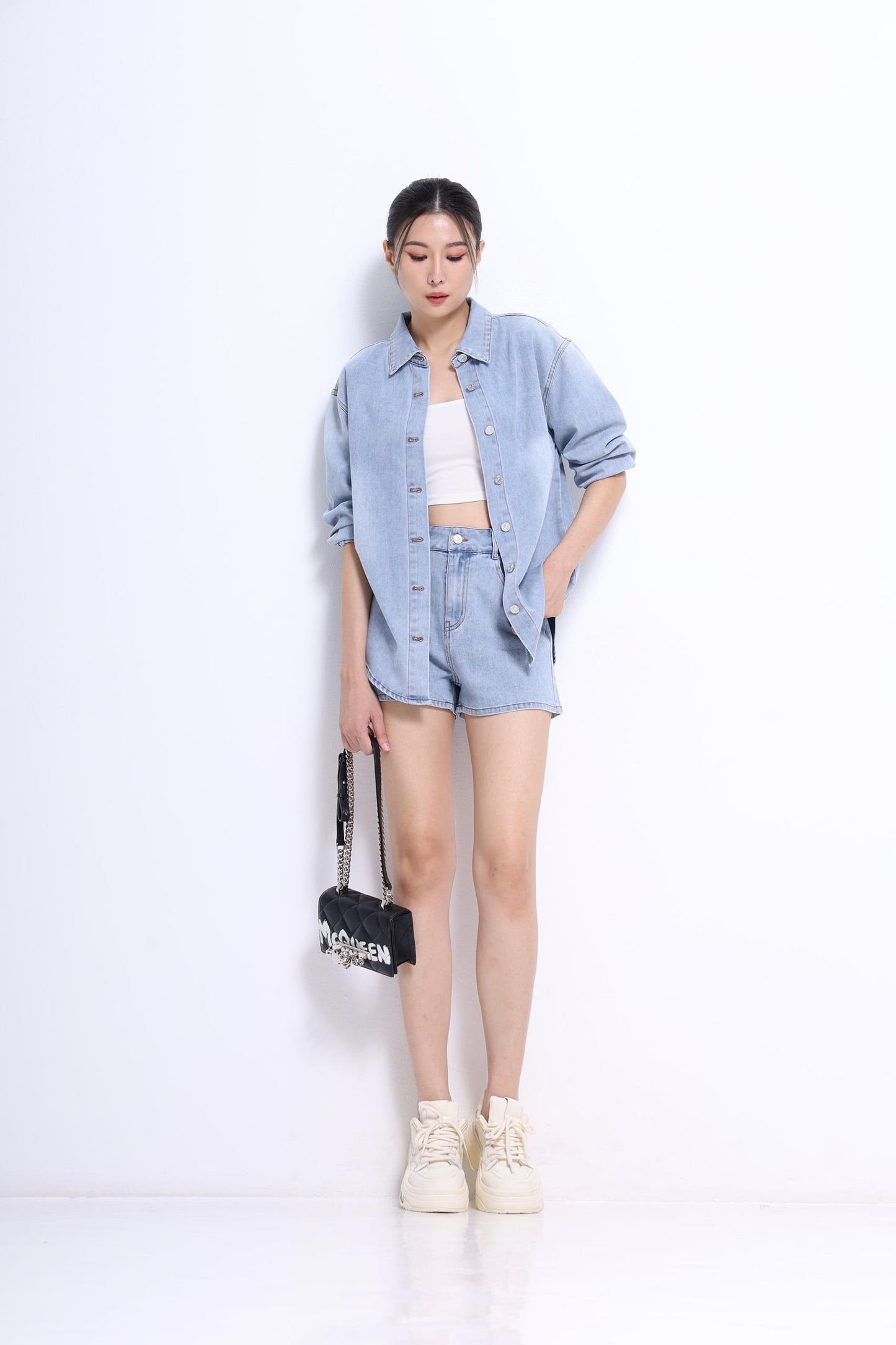 Mandy Washed Denim Shorts