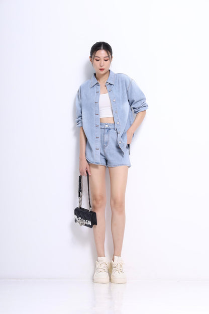 Mandy Washed Denim Shorts