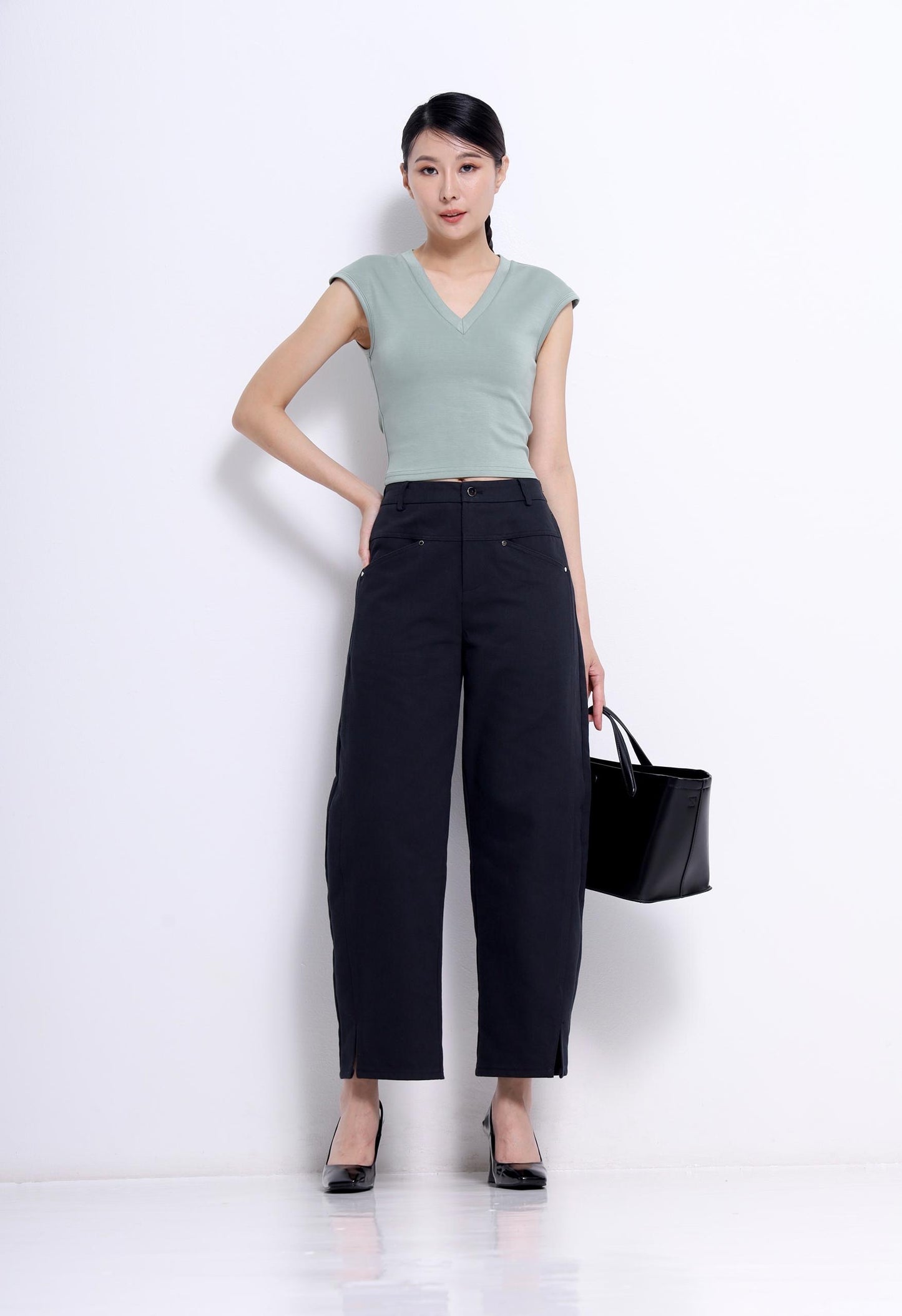 Trisha V-Neck Scuba Top