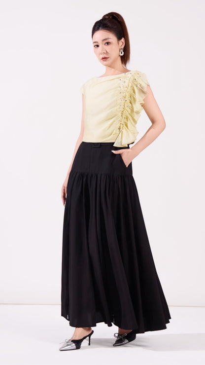 Ziri Asymmetrical Ruffle Top