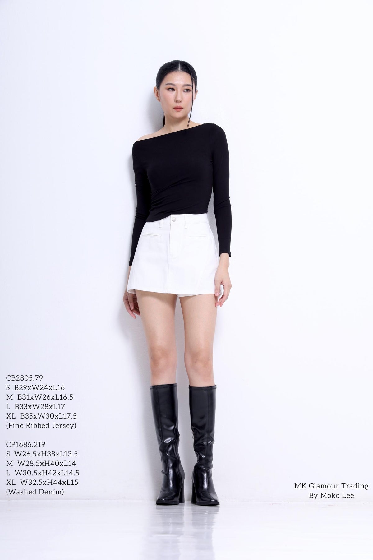 Aria Asymmetrical Neckline Ribbed Top