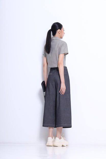 Tassy Button Down Cropped Shirt