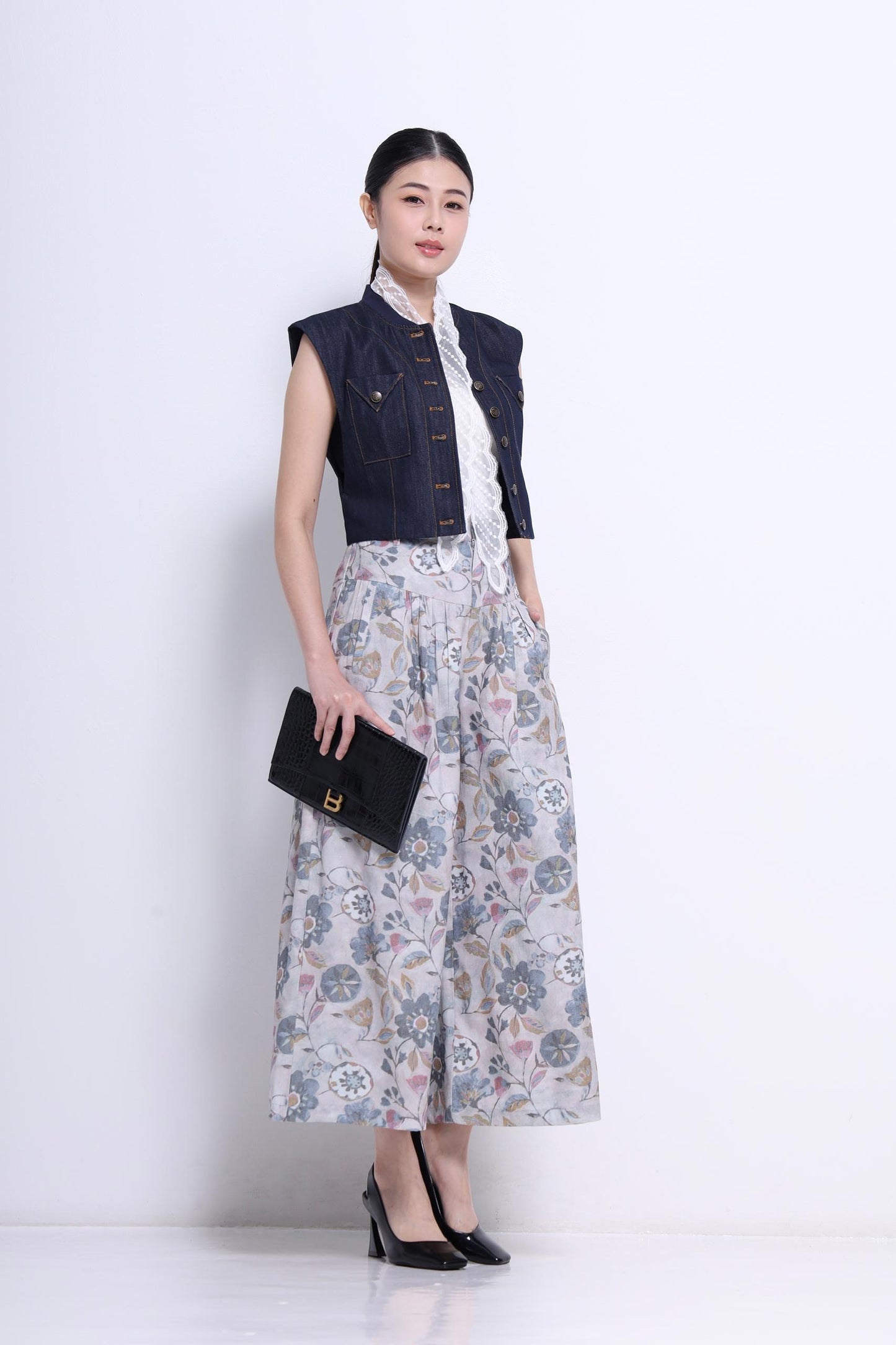 Kaia Cropped Denim Vest