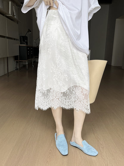 Laurine Lace Overlay Midaxi Skirt