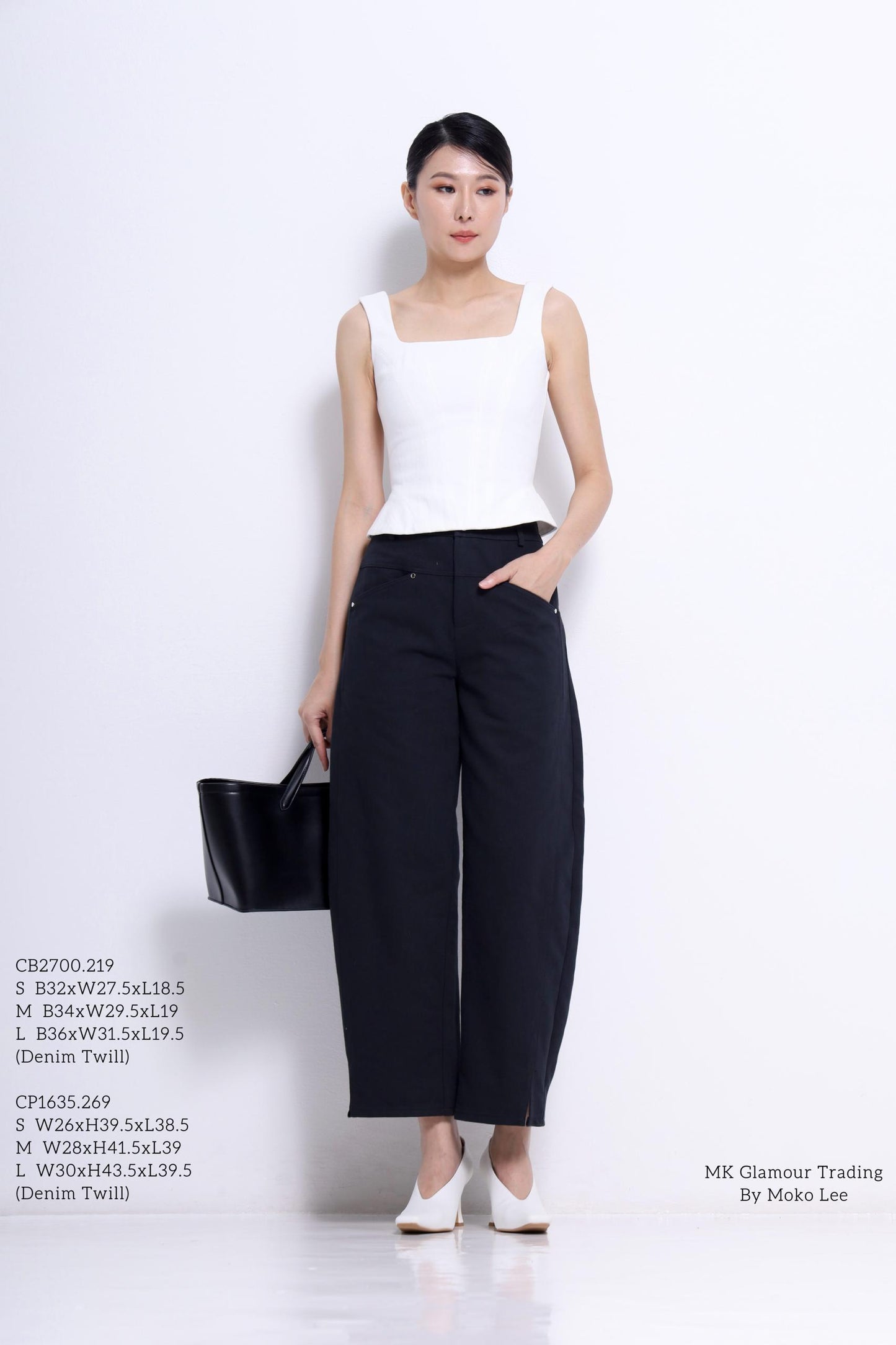 Zenda Denim Square Neck Top