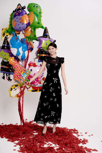 Daisy Ruffle Chiffon Dress