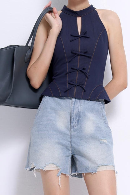 Sylvia Cut Out Ribbon Top