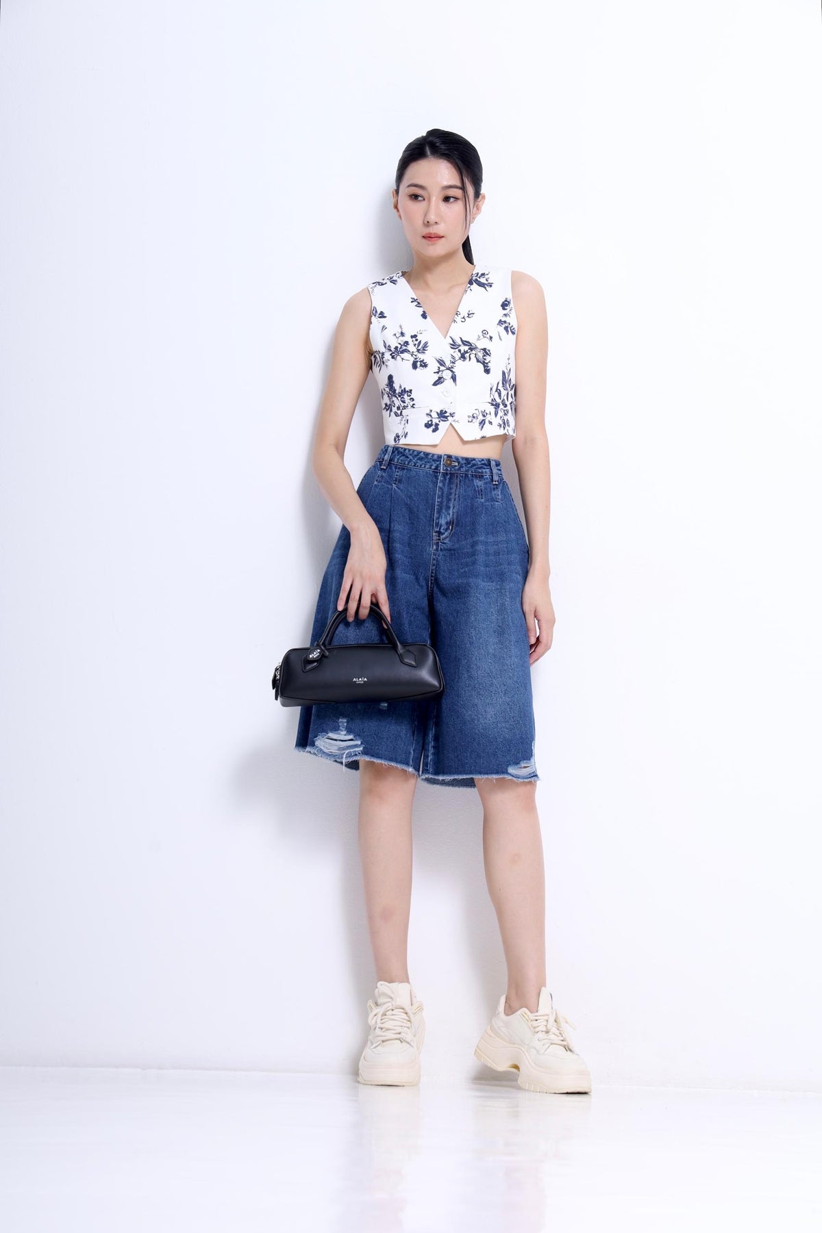 Jovi 7 Quarter Destroy Denim Jeans
