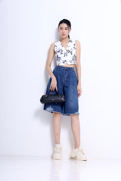 Jovi 7 Quarter Destroy Denim Jeans