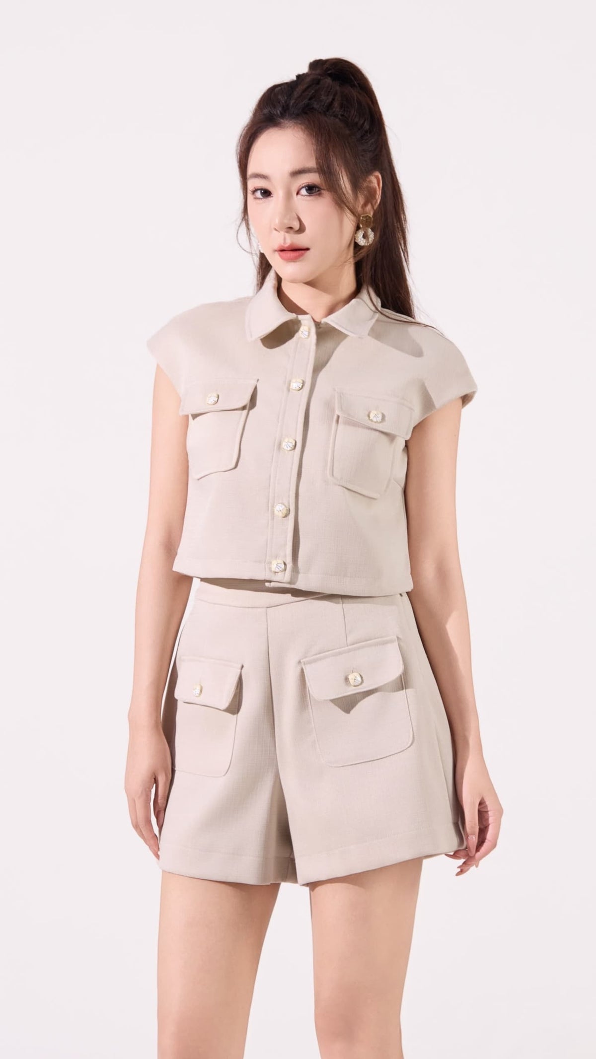 Ziri Tweed Boxy Cropped Top