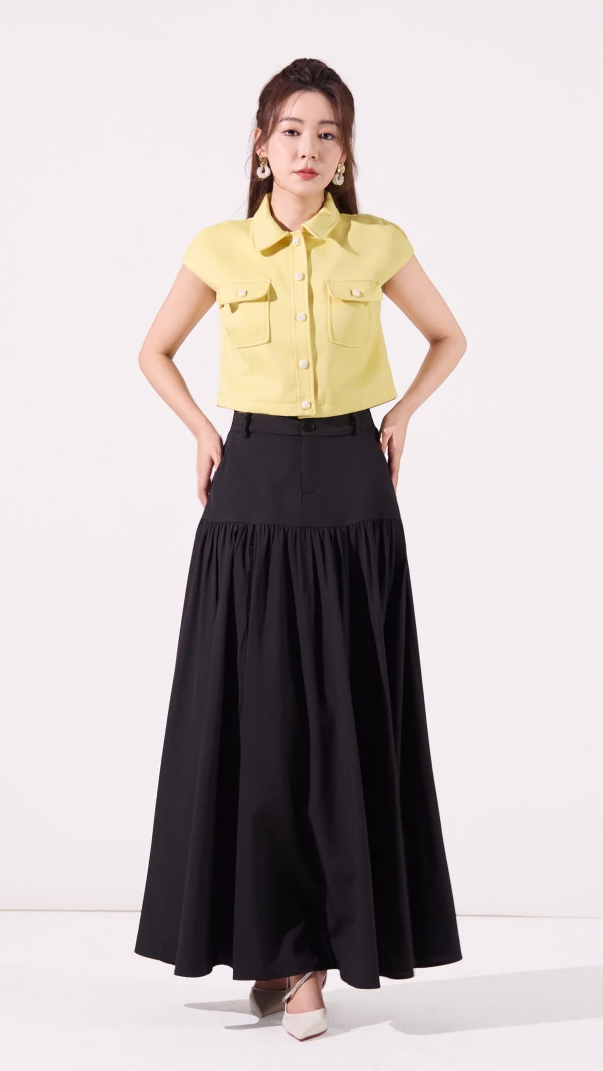 Ziri Tweed Boxy Cropped Top