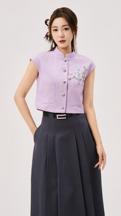 Jing Oriental Embroidered Vest Top